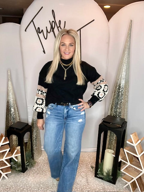 Crochet Sleeve Sweater