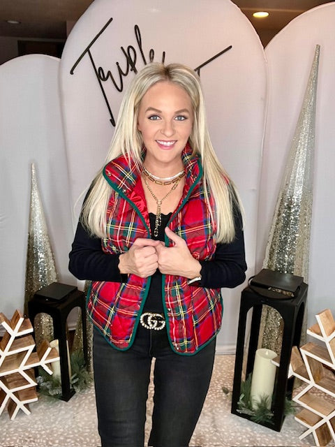 Vintage Plaid Quilted Vest