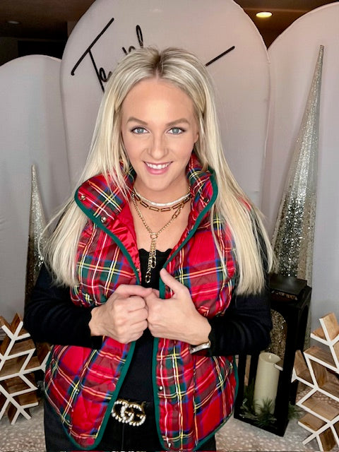 Vintage Plaid Quilted Vest