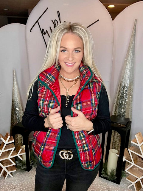 Vintage Plaid Quilted Vest