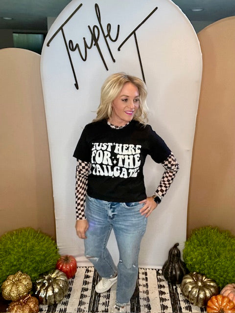 Checker Mesh Long Sleeve