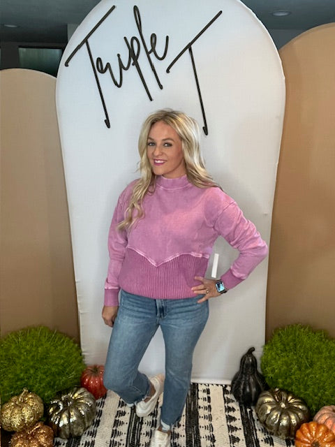 Knit Washed Sweatshirt