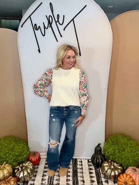 Print Sleeve Sweatshirt