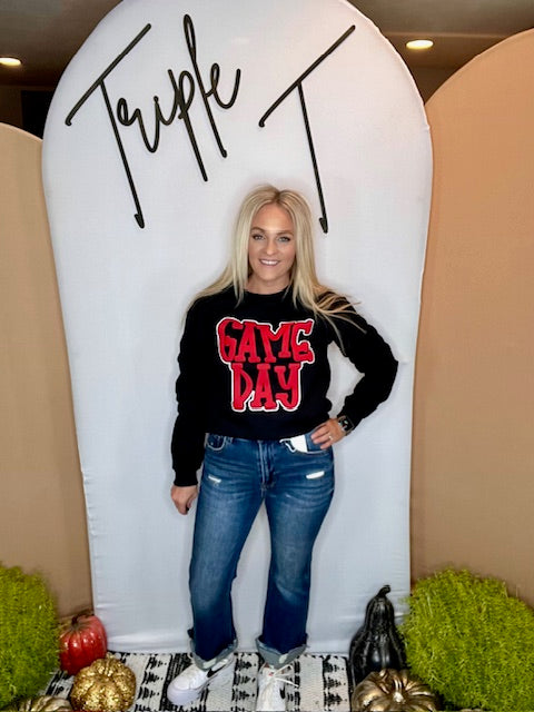 Game Day Puff Glitter Sweatshirt