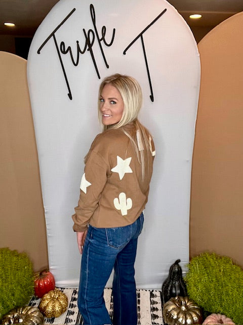 Western Patchwork Sweatshirt