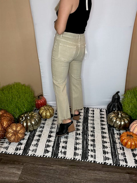 Risen Mid Rise Stone Jeans