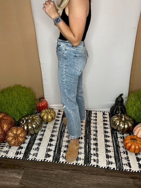 Flying Monkey High Rise Straight Jeans