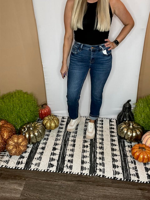 Flying Monkey Mide Rise Ankle Slim Straight Jean