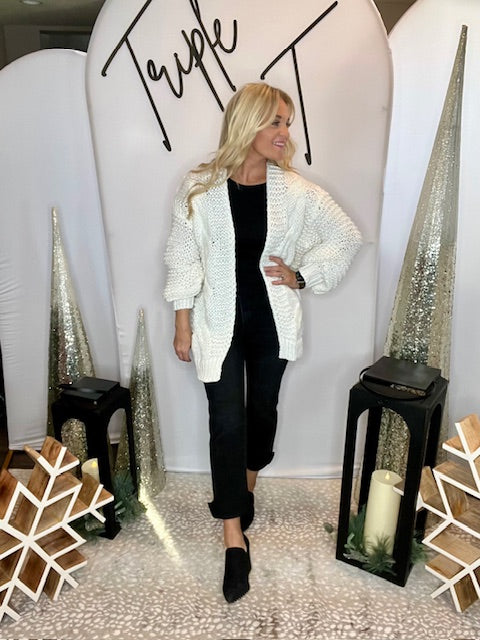 Off White Oversized Cardigan