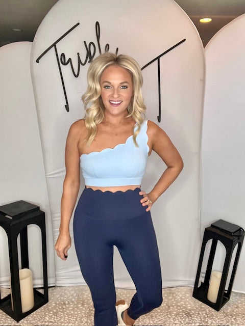 Navy and Light Blue Scallop set
