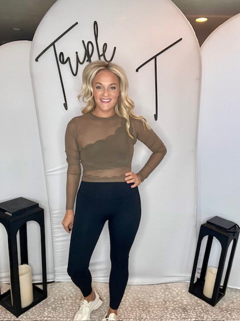 Java Sheer Mesh Long Sleeve with Thumbholes