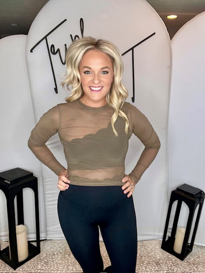 Java Sheer Mesh Long Sleeve with Thumbholes