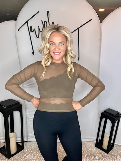 Java Sheer Mesh Long Sleeve with Thumbholes