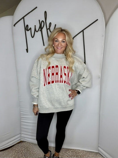 Nebraska/Husker Reversible Mock Neck