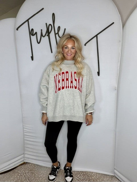 Nebraska/Husker Reversible Mock Neck