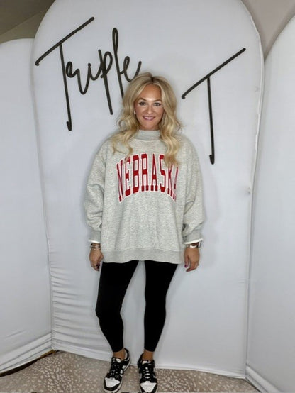 Nebraska/Husker Reversible Mock Neck